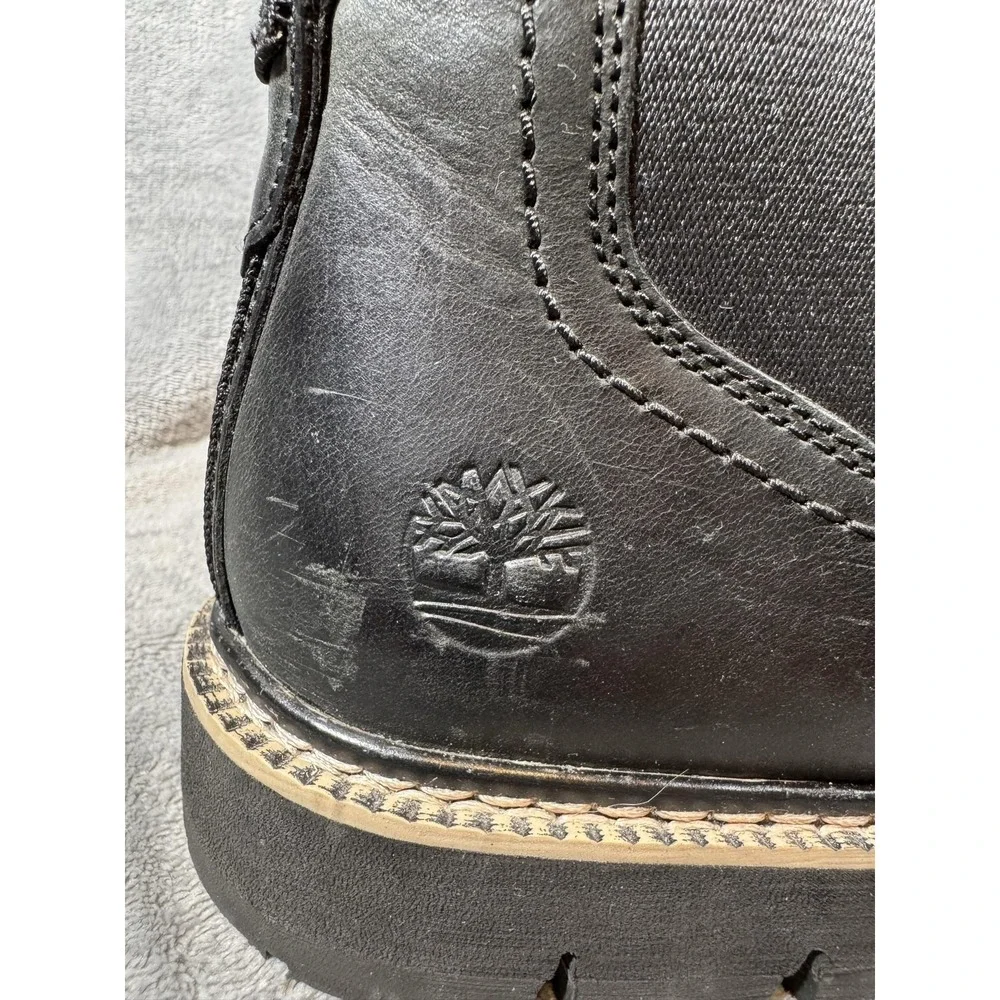 Timberland Boots Mens Size 9.5 Black Leather Ankle Chelsea SensorFlex A1JTA